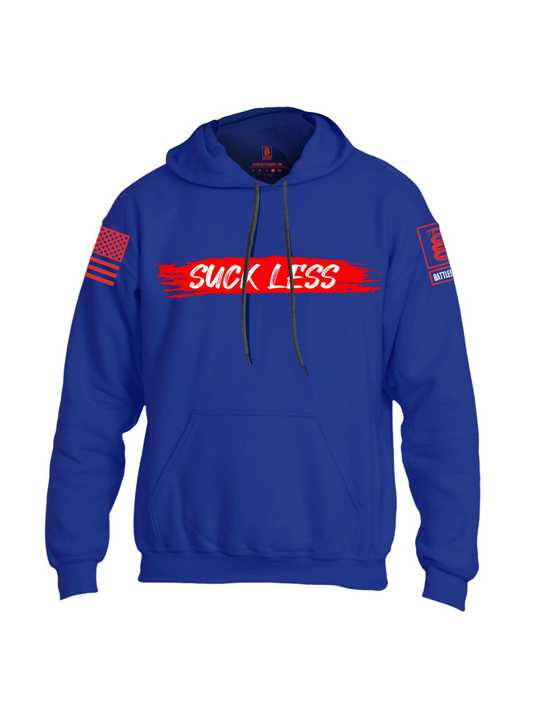 Battleraddle Suck Less Red Sleeves Uni Cotton Blended Hoodie With Pockets