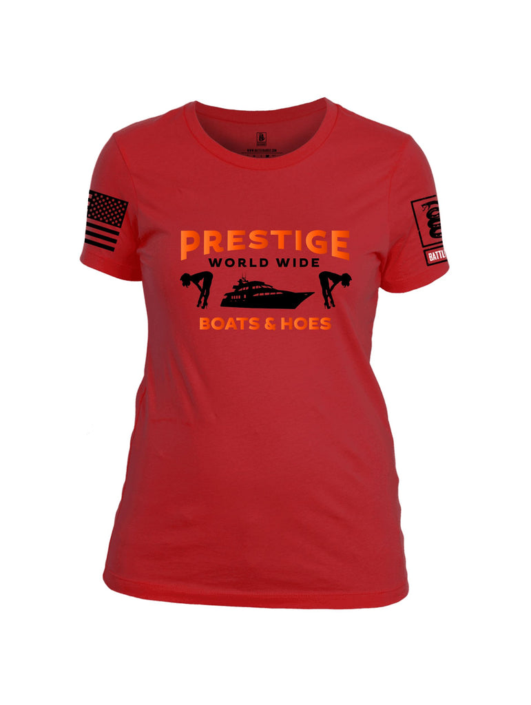 Battleraddle Prestige World Wide Black Sleeves Women Cotton Crew Neck T-Shirt