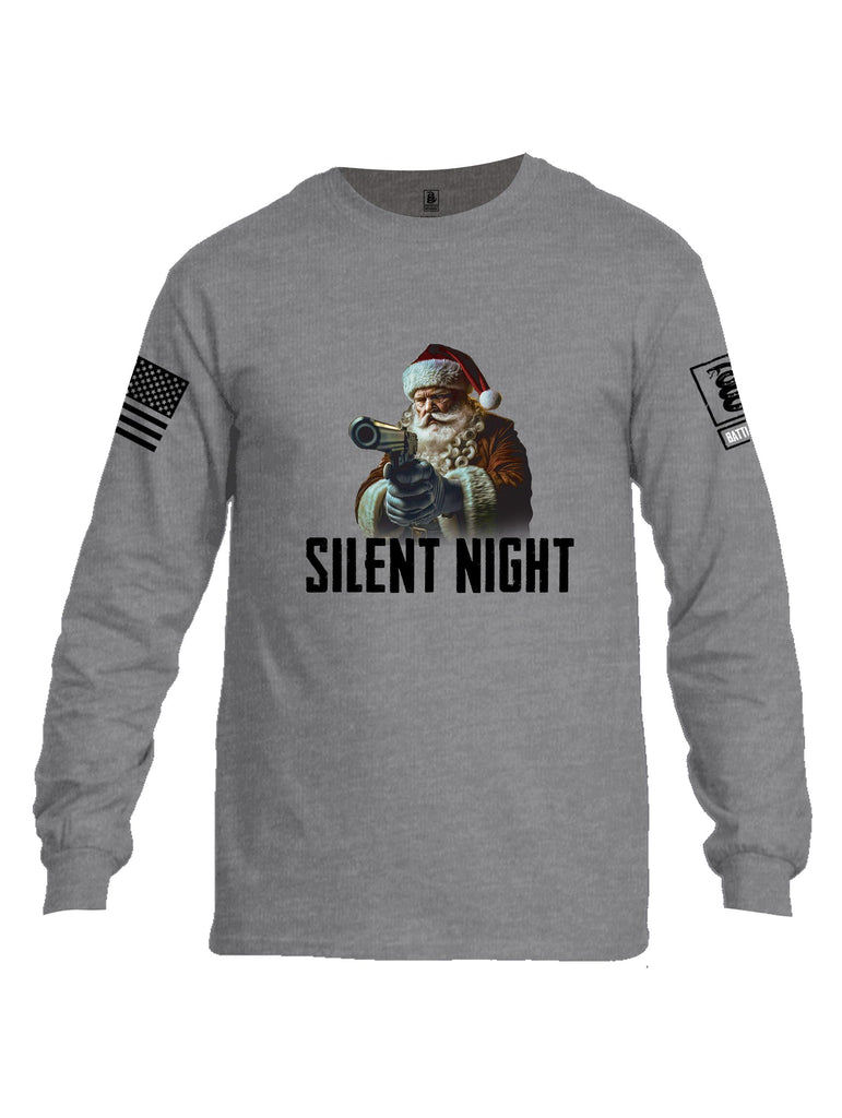 Battleraddle Silent Night Black Sleeves Men Cotton Crew Neck Long Sleeve T Shirt