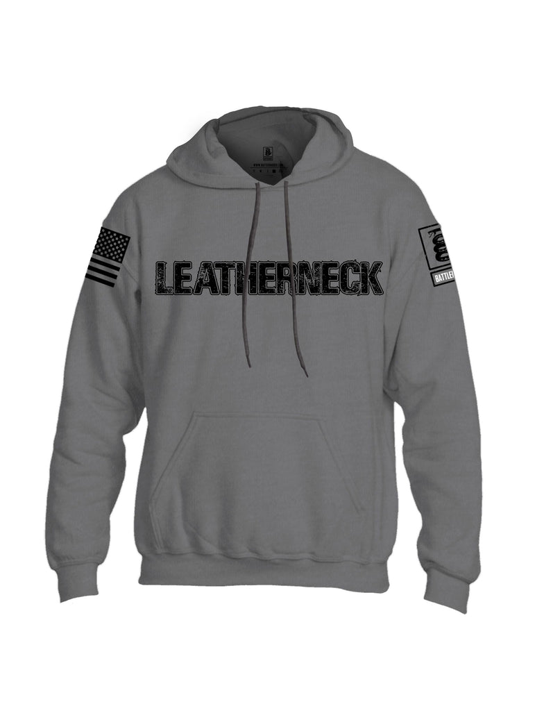 Battleraddle Leatherneck Black Sleeves Uni Cotton Blended Hoodie With Pockets