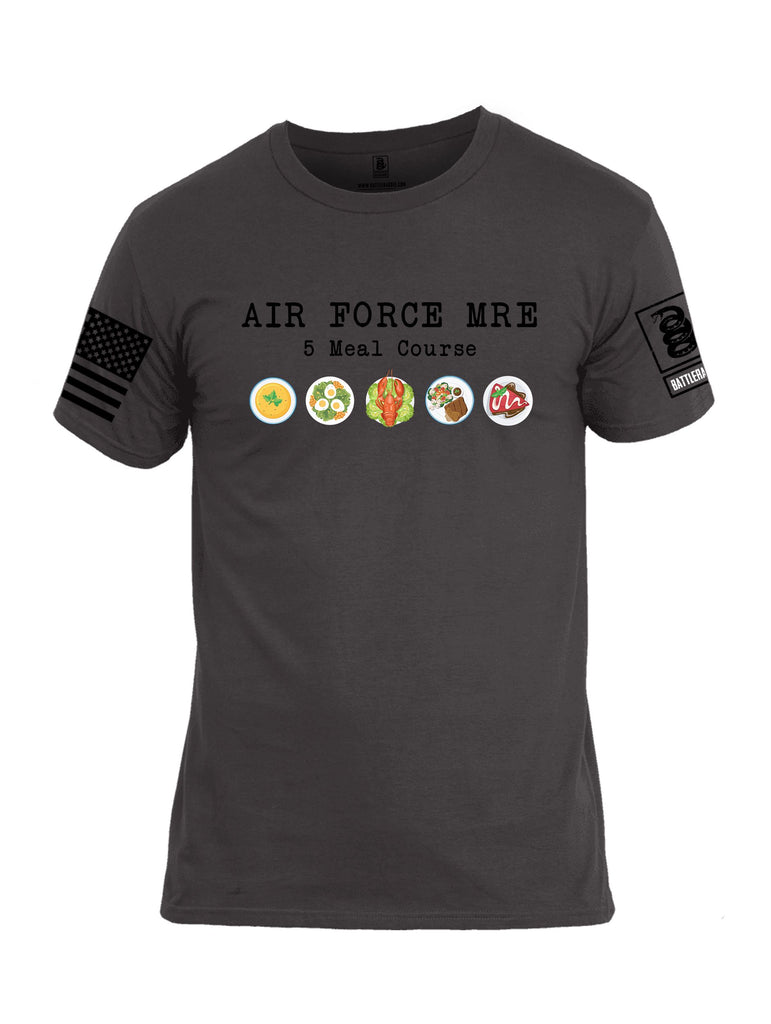 Battleraddle Air Force Mre 5 Meal Course Black Sleeves Men Cotton Crew Neck T-Shirt