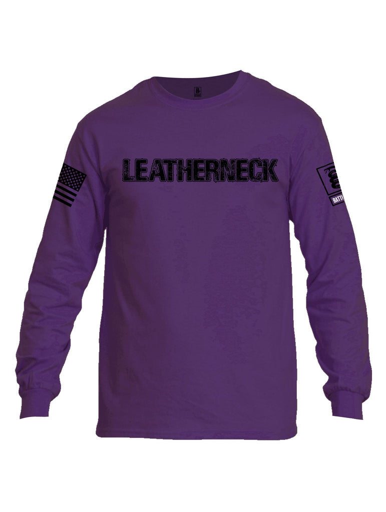 Battleraddle Leatherneck Black Sleeves Men Cotton Crew Neck Long Sleeve T Shirt