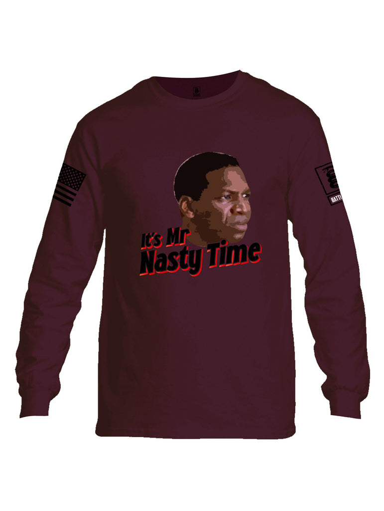 Battleraddle Its Mr Nasty Time Black Sleeves Men Cotton Crew Neck Long Sleeve T Shirt