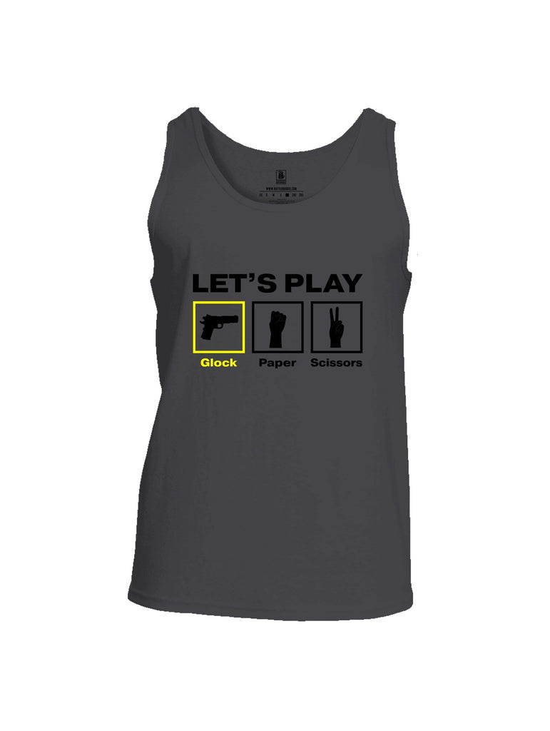 Battleraddle Let'S Play Glock Paper Scissors Black Sleeves Men Cotton Cotton Tank Top