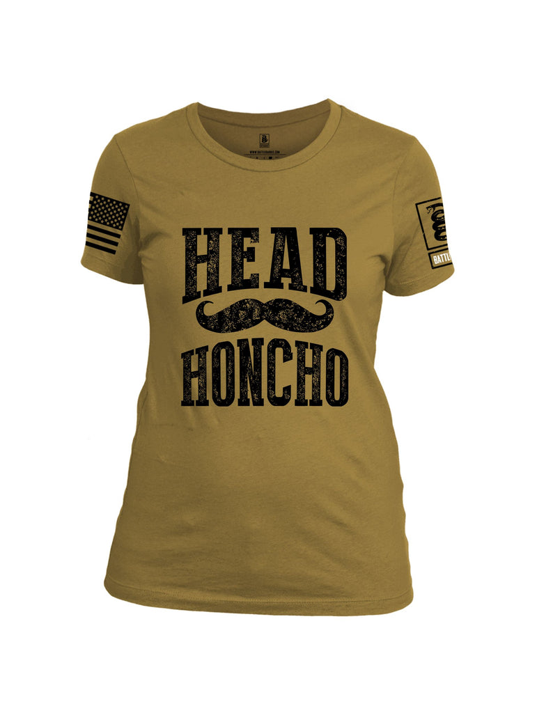 Battleraddle Head Honcho  Black Sleeves Women Cotton Crew Neck T-Shirt