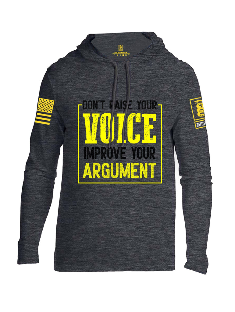 Battleraddle Don'T Raise Your Voice Yellow Sleeves Men Cotton Thin Cotton Lightweight Hoodie