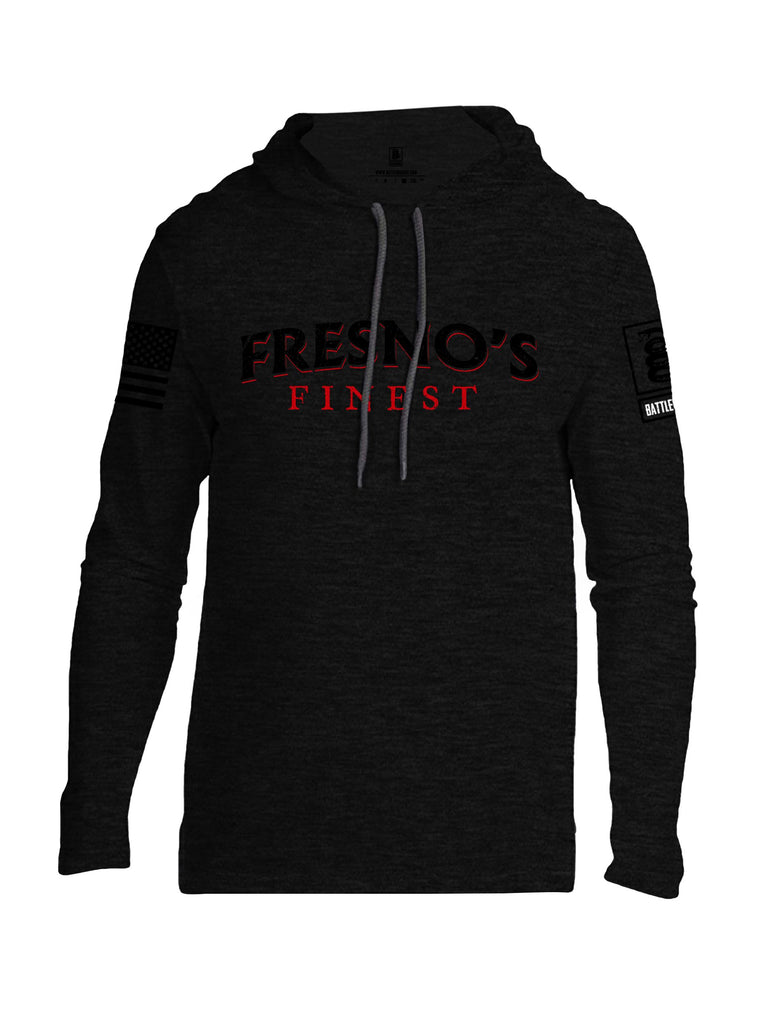 Battleraddle Fresnos Finest  Black Sleeves Men Cotton Thin Cotton Lightweight Hoodie