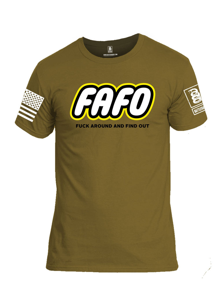 Battleraddle Fafo  White Sleeves Men Cotton Crew Neck T-Shirt