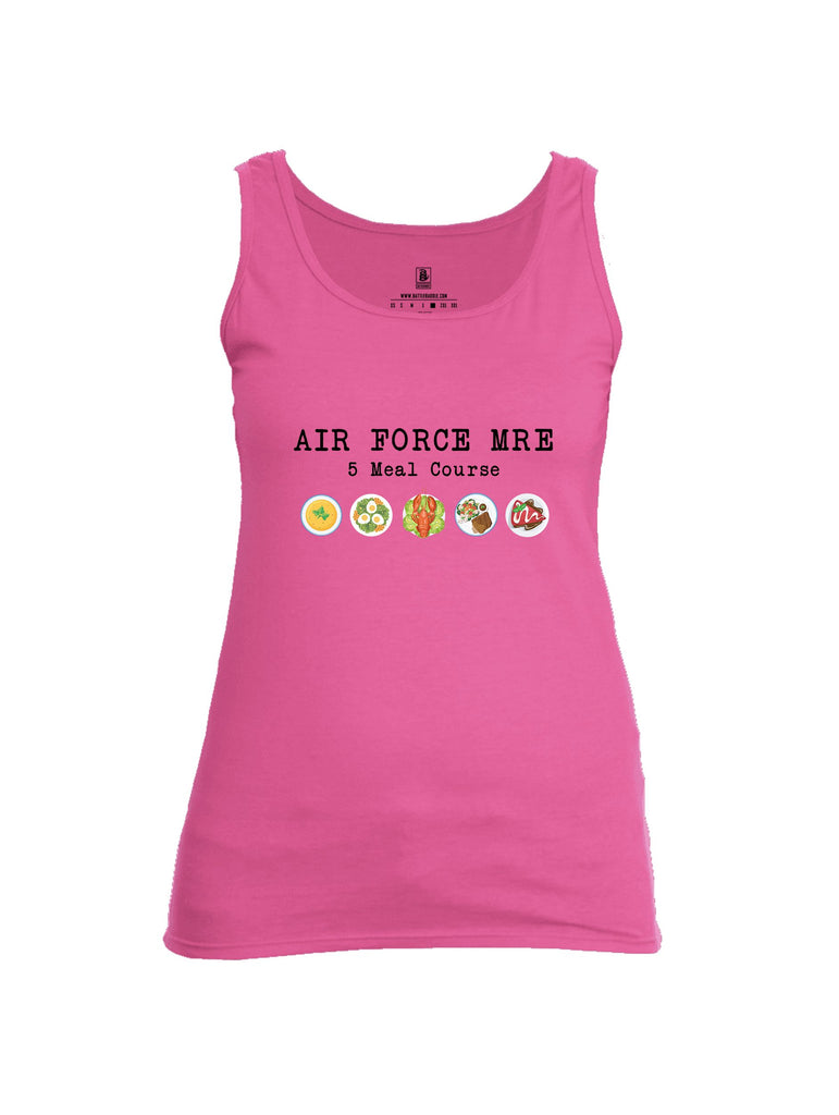 Battleraddle Air Force Mre 5 Meal Course Black Sleeves Women Cotton Cotton Tank Top