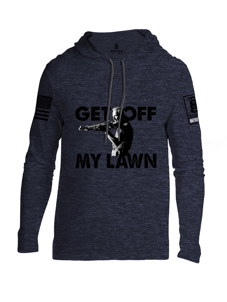 Battleraddle Get Off My Lawn Black Sleeves Men Cotton Thin Cotton Lightweight Hoodie