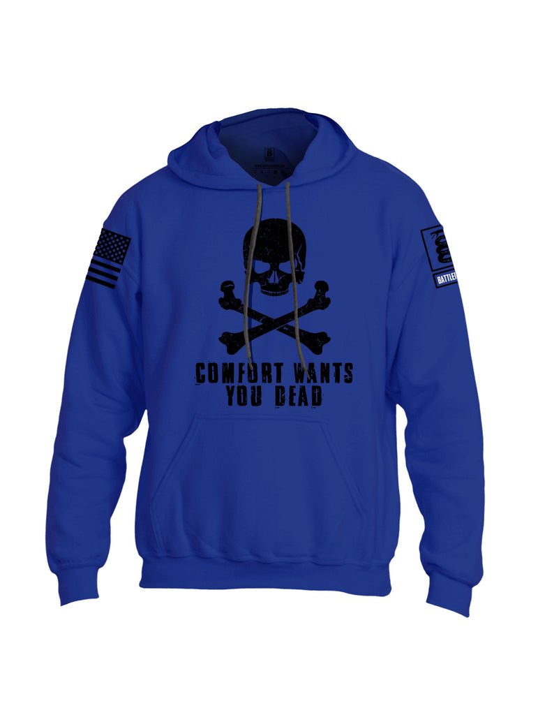 Battleraddle Comfort Wants You Dead Black Sleeves Uni Cotton Blended Hoodie With Pockets