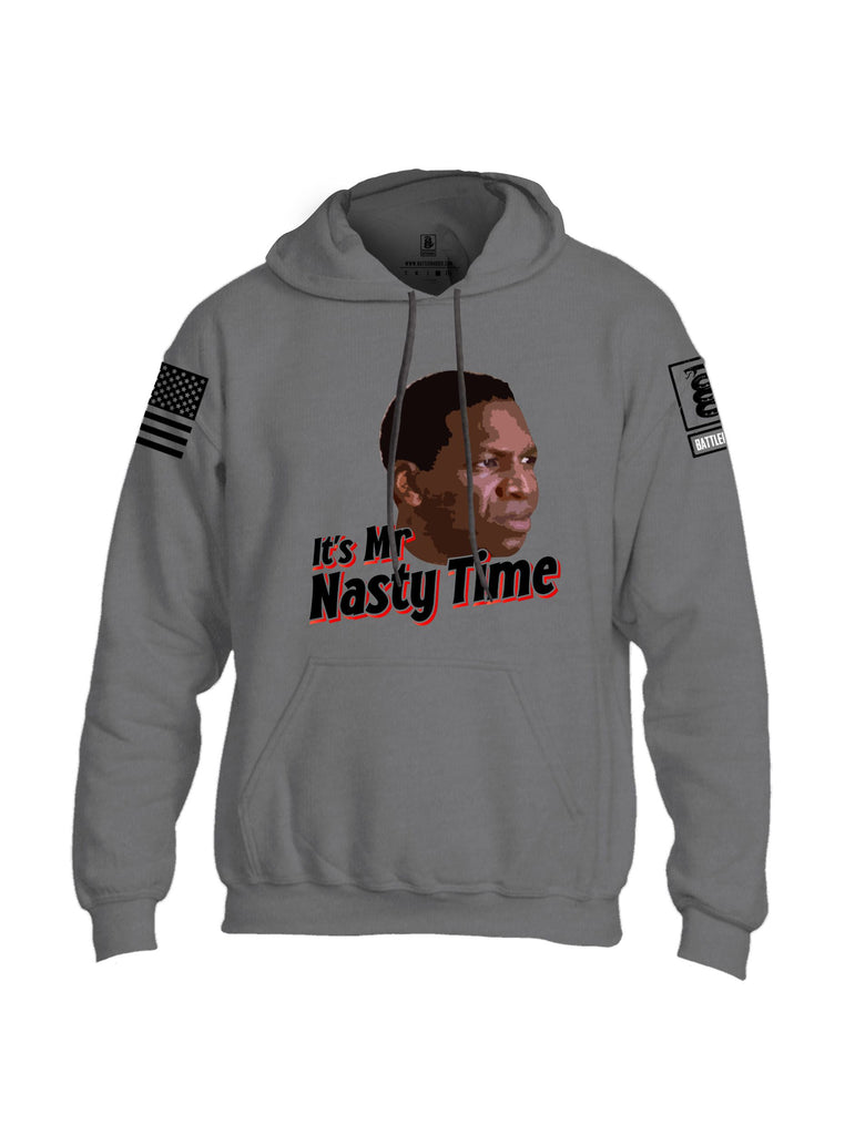 Battleraddle Its Mr Nasty Time Black Sleeves Uni Cotton Blended Hoodie With Pockets