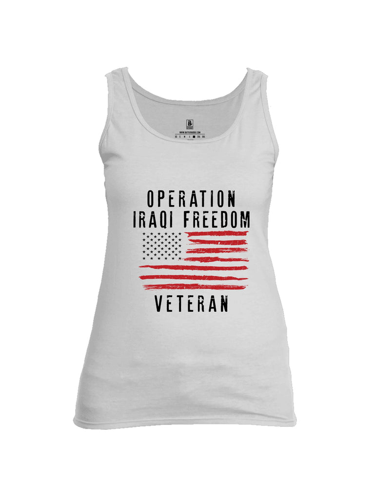 Battleraddle Operation Iraqi Freedom Veteran Black Sleeves Women Cotton Cotton Tank Top