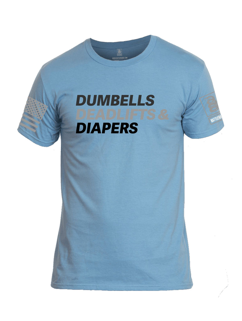 Battleraddle Dumbells Deadlifts & Diapers Grey Sleeves Men Cotton Crew Neck T-Shirt