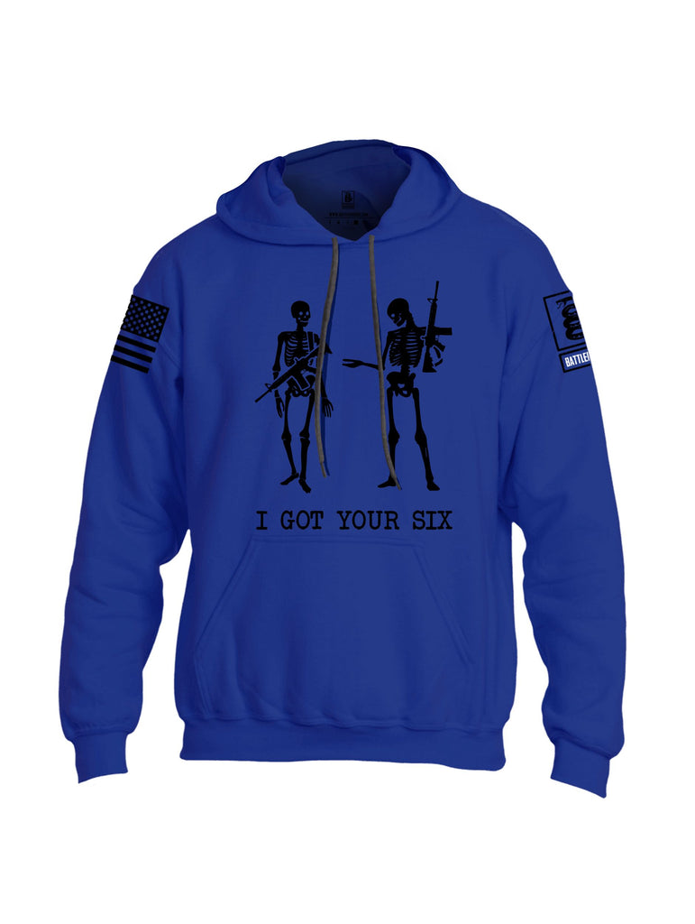 Battleraddle I Got Your Six Skeleton  Black Sleeves Uni Cotton Blended Hoodie With Pockets