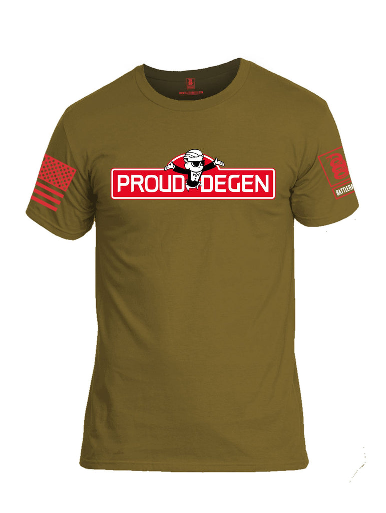 Battleraddle Proud Degen Red Sleeves Men Cotton Crew Neck T-Shirt