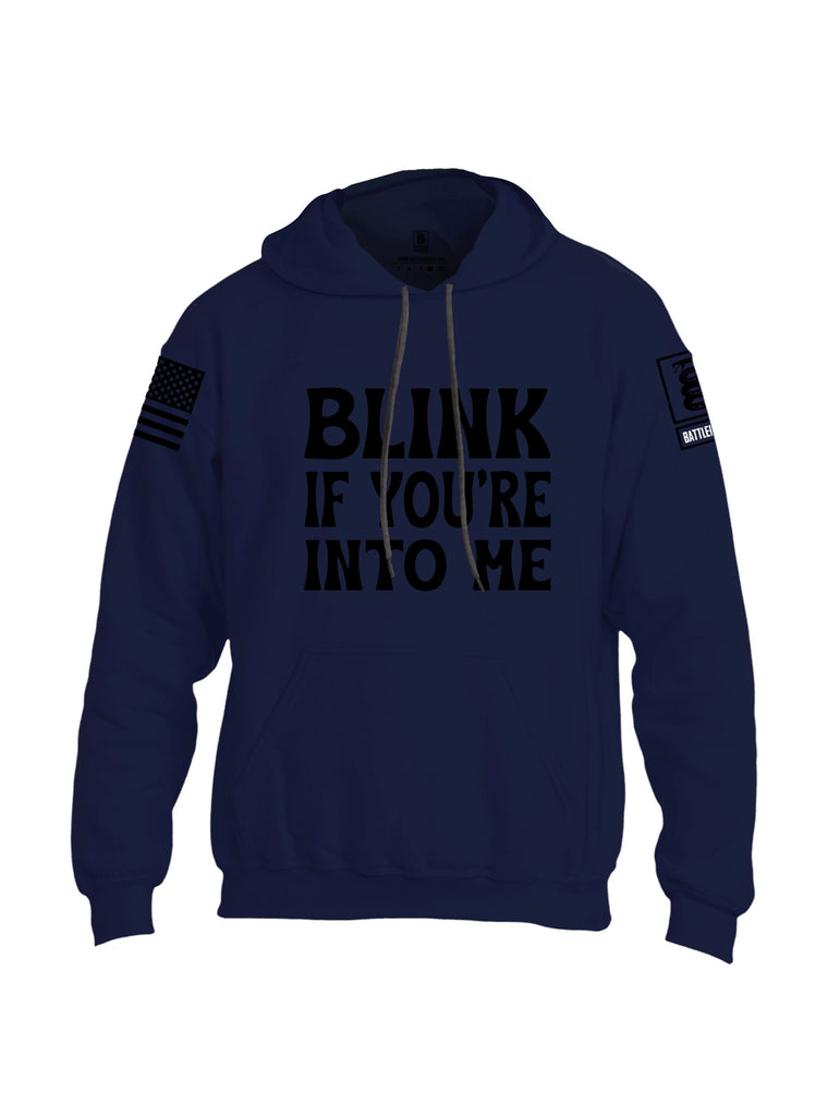 Battleraddle Blink If You'Re Into Me  Black Sleeves Uni Cotton Blended Hoodie With Pockets