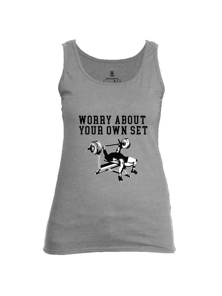 Battleraddle Worry About Your Own Set  Black Sleeves Women Cotton Cotton Tank Top