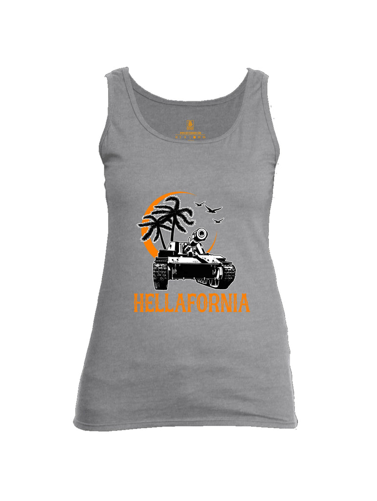 Battleraddle Hellafornia Orange Sleeves Women Cotton Cotton Tank Top