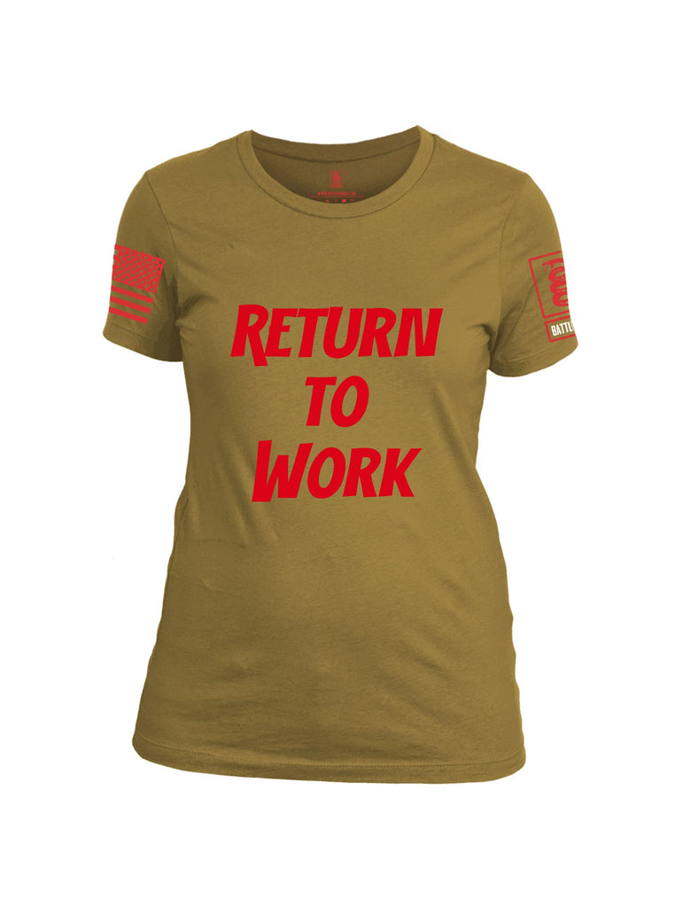 Battleraddle Return To Work Red Sleeves Women Cotton Crew Neck T-Shirt