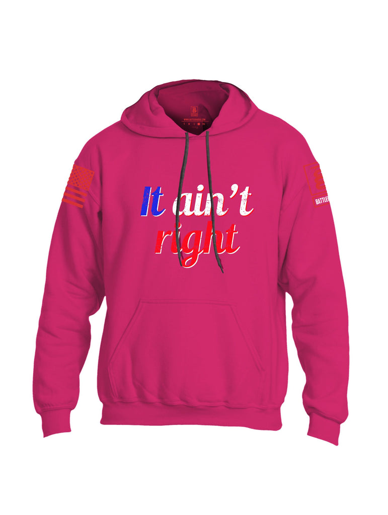 Battleraddle It Aint Right Red Sleeves Uni Cotton Blended Hoodie With Pockets