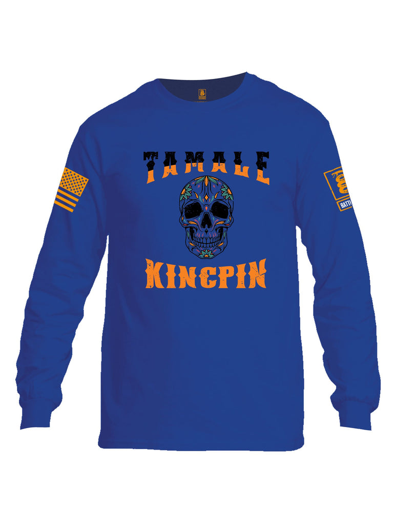 Battleraddle Tamale Kingpin Orange Sleeves Men Cotton Crew Neck Long Sleeve T Shirt