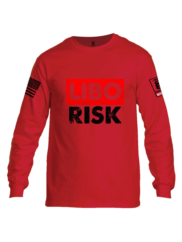 Battleraddle Libo Risk Black Sleeves Men Cotton Crew Neck Long Sleeve T Shirt