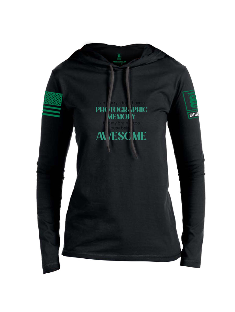 Battleraddle I Am Sorry I Don'T Have A Photographic Memory Pearl Green Sleeves Women Cotton Thin Cotton Lightweight Hoodie
