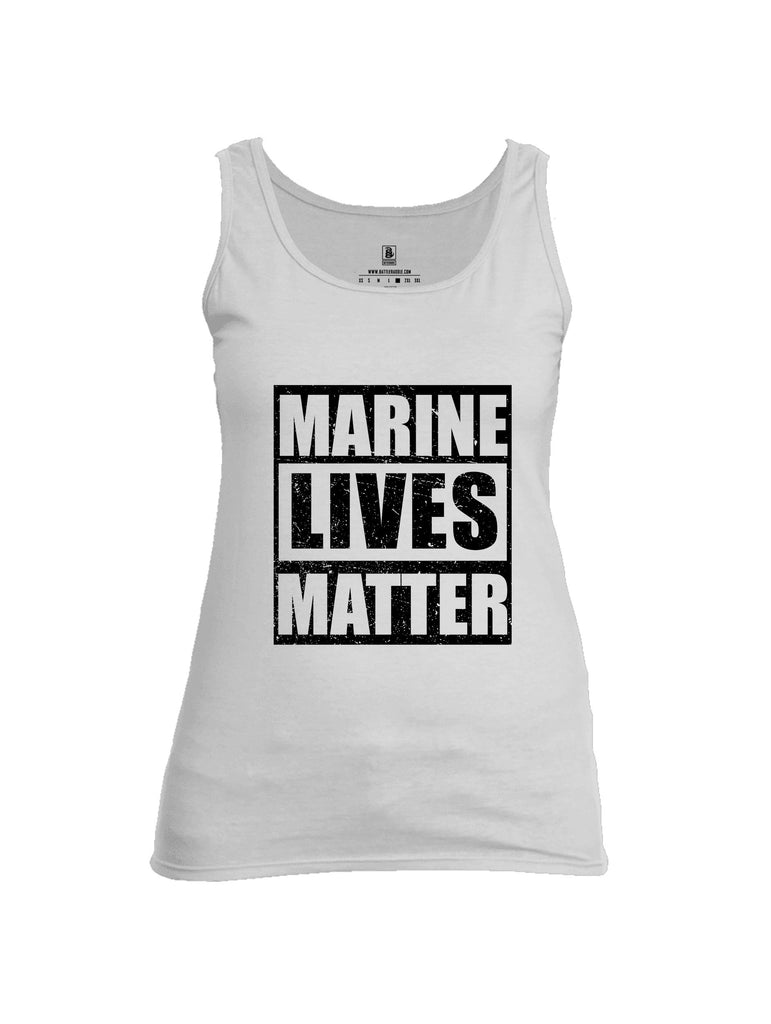 Battleraddle Marine Lives Matter Black Sleeves Women Cotton Cotton Tank Top