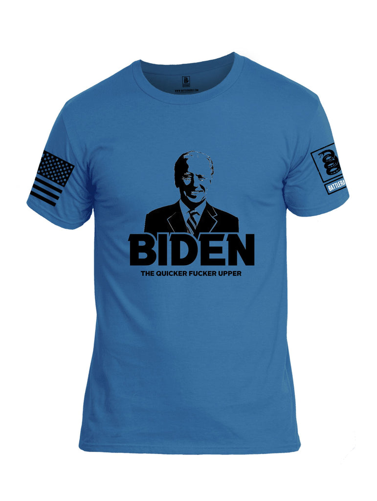 Battleraddle Biden The Quicker  Black Sleeves Men Cotton Crew Neck T-Shirt