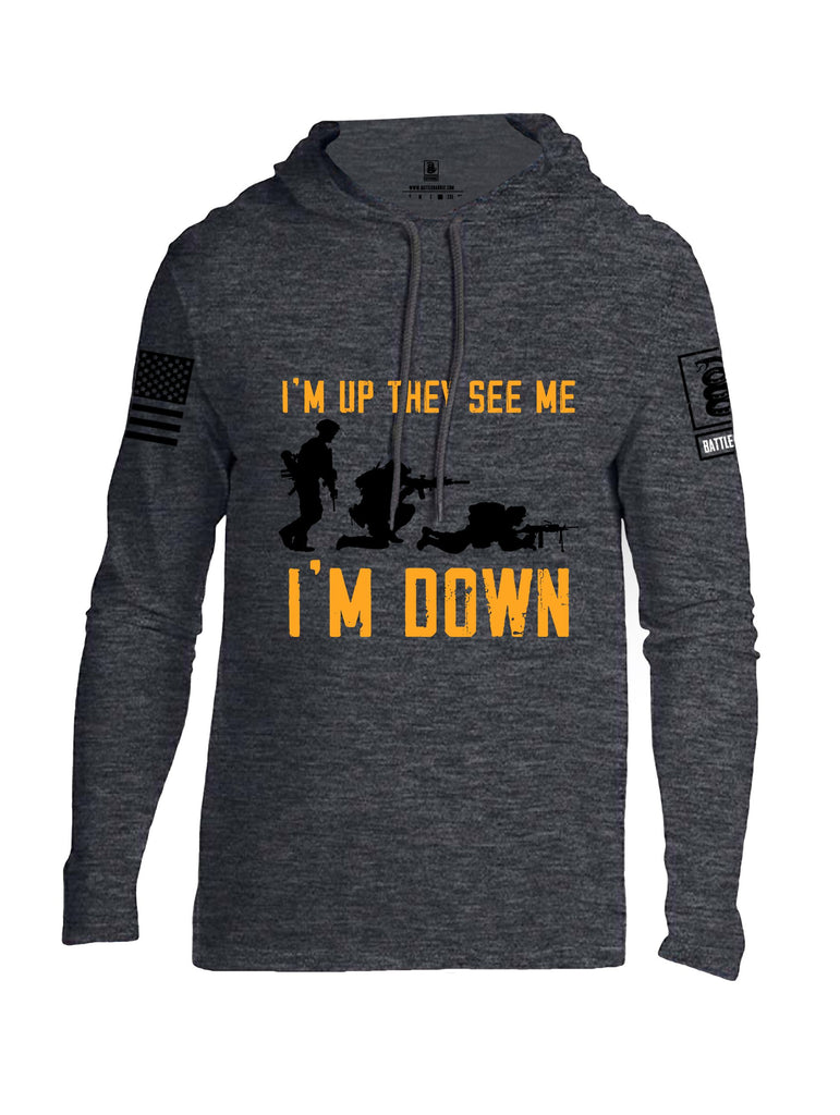 Battleraddle Im Up They See Me   Black Sleeves Men Cotton Thin Cotton Lightweight Hoodie