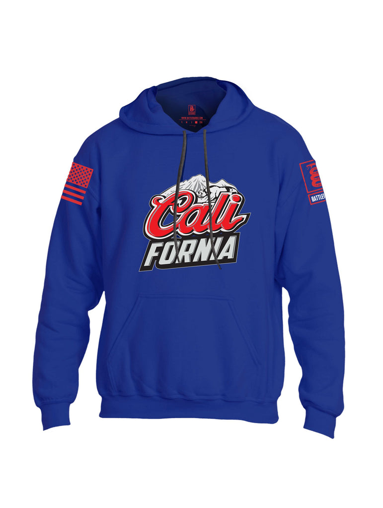 Battleraddle California Red Sleeves Uni Cotton Blended Hoodie With Pockets