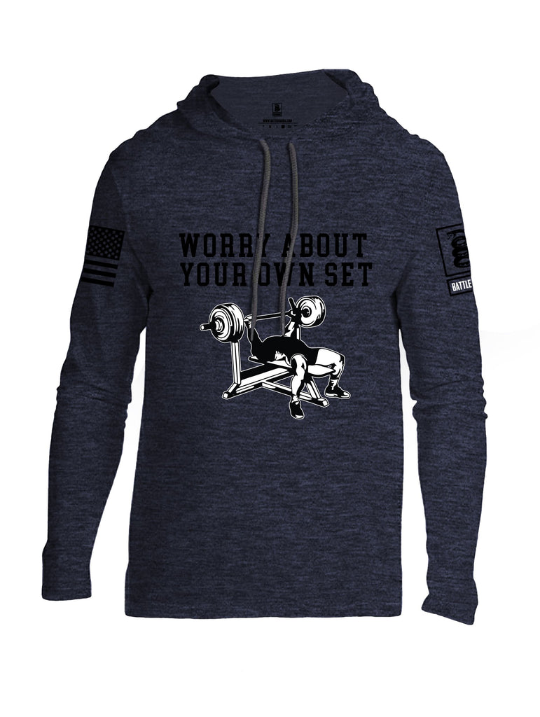 Battleraddle Worry About Your Own Set  Black Sleeves Men Cotton Thin Cotton Lightweight Hoodie