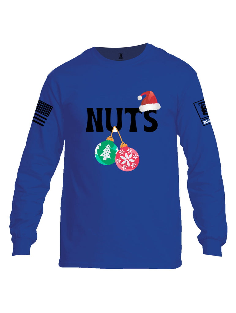 Battleraddle Nuts Christmas Black Sleeves Men Cotton Crew Neck Long Sleeve T Shirt