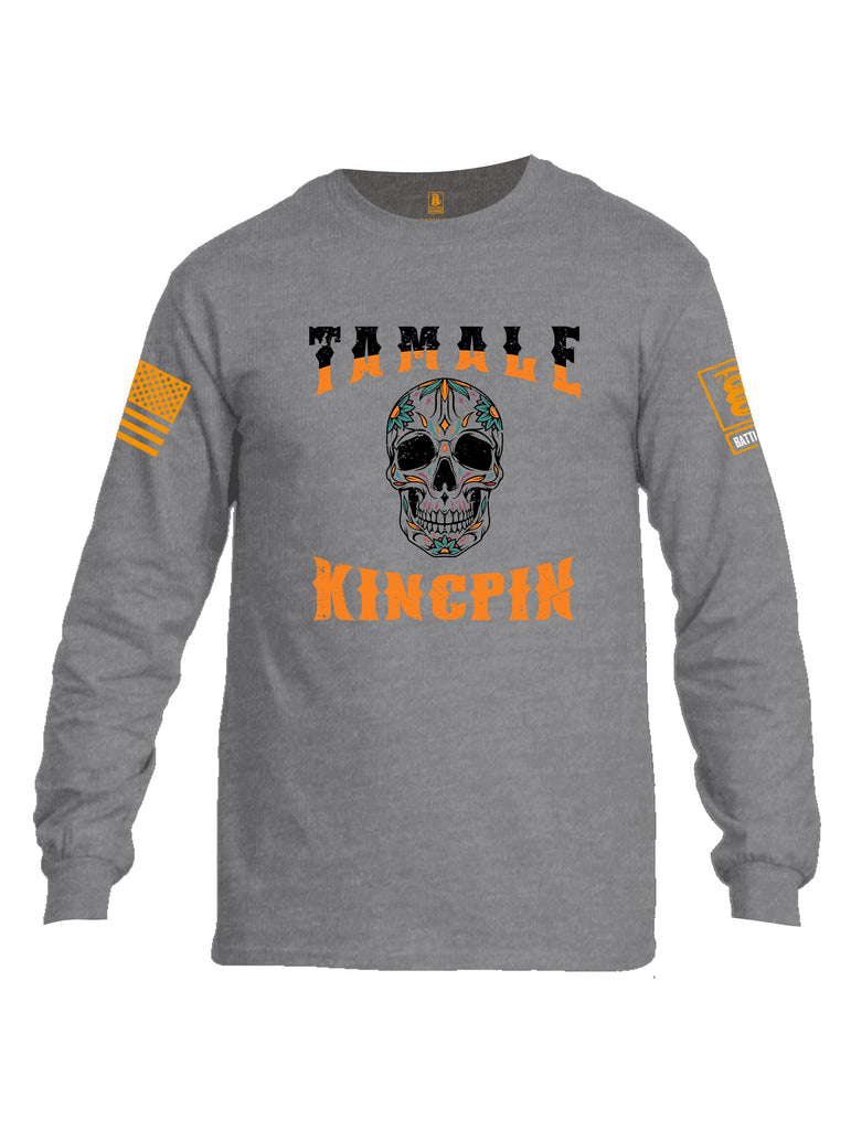 Battleraddle Tamale Kingpin Orange Sleeves Men Cotton Crew Neck Long Sleeve T Shirt