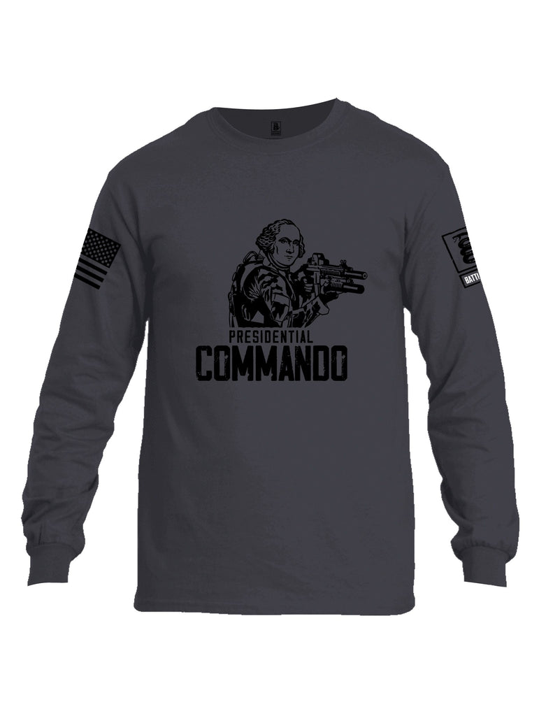 Battleraddle Presidential Commando Black Sleeves Men Cotton Crew Neck Long Sleeve T Shirt