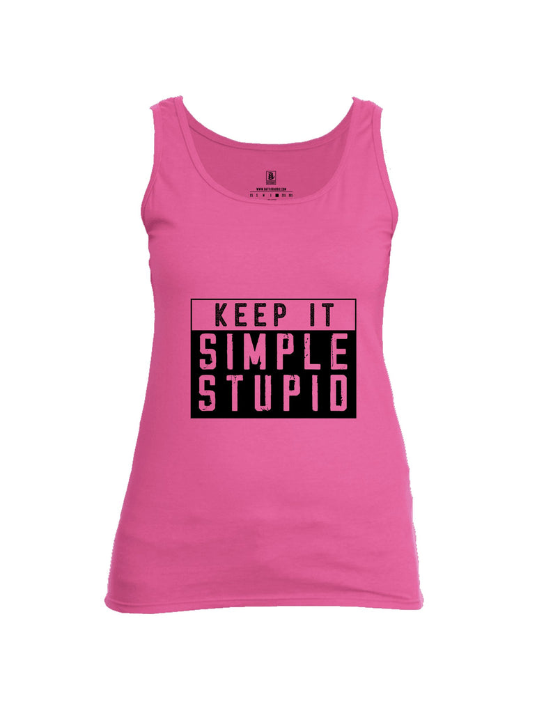 Battleraddle Keep It Simple Stupid   Black Sleeves Women Cotton Cotton Tank Top