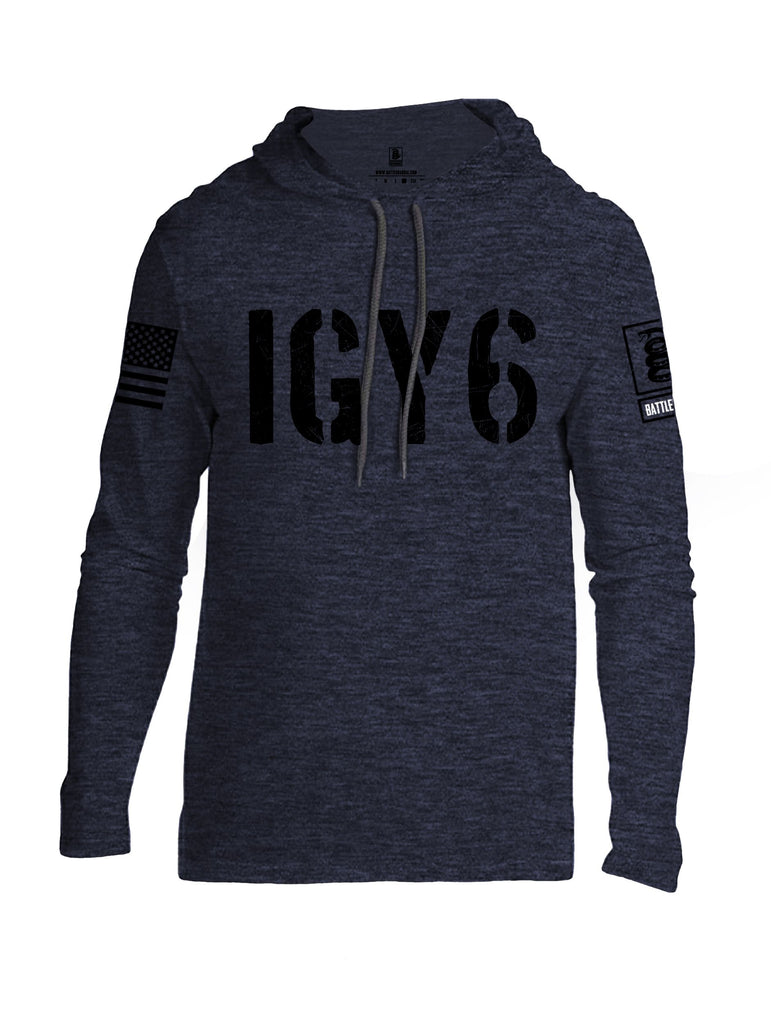 Battleraddle Igy6 Black Sleeves Men Cotton Thin Cotton Lightweight Hoodie