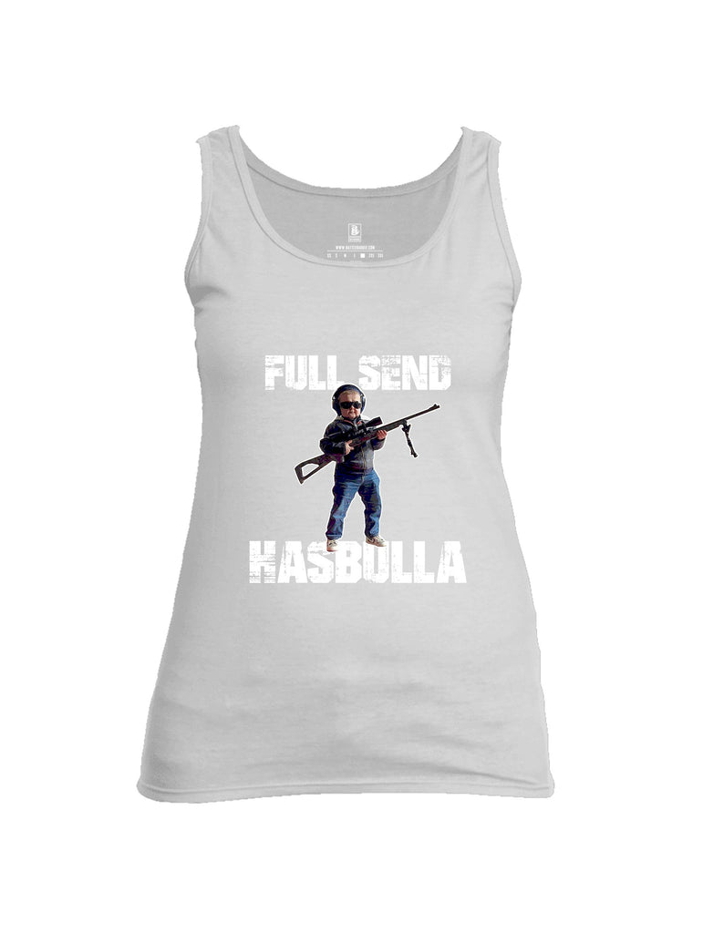 Battleraddle Full Send Hasbulla White Sleeves Women Cotton Cotton Tank Top