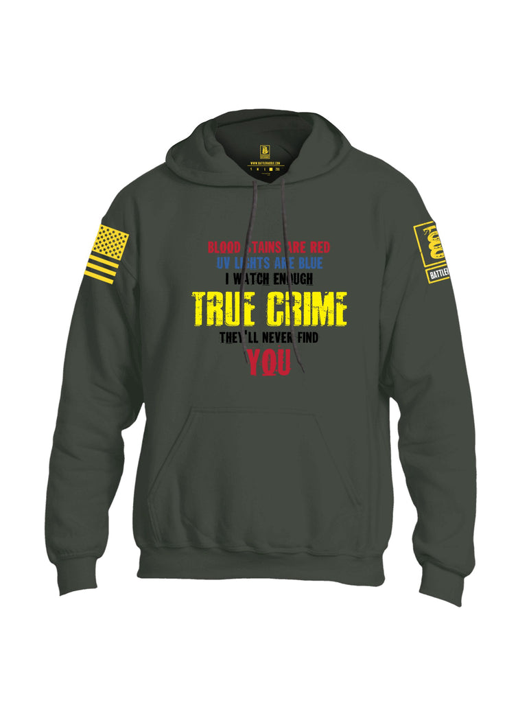 Battleraddle True Crime Yellow Sleeves Uni Cotton Blended Hoodie With Pockets