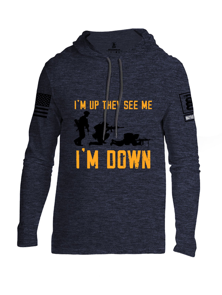 Battleraddle Im Up They See Me   Black Sleeves Men Cotton Thin Cotton Lightweight Hoodie