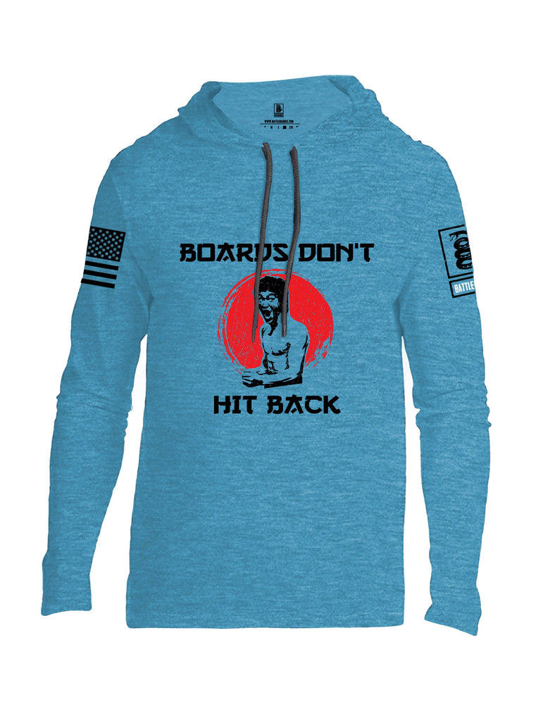 Battleraddle Boards Don'T Hit Back Black Sleeves Men Cotton Thin Cotton Lightweight Hoodie