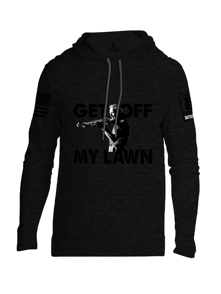 Battleraddle Get Off My Lawn Black Sleeves Men Cotton Thin Cotton Lightweight Hoodie