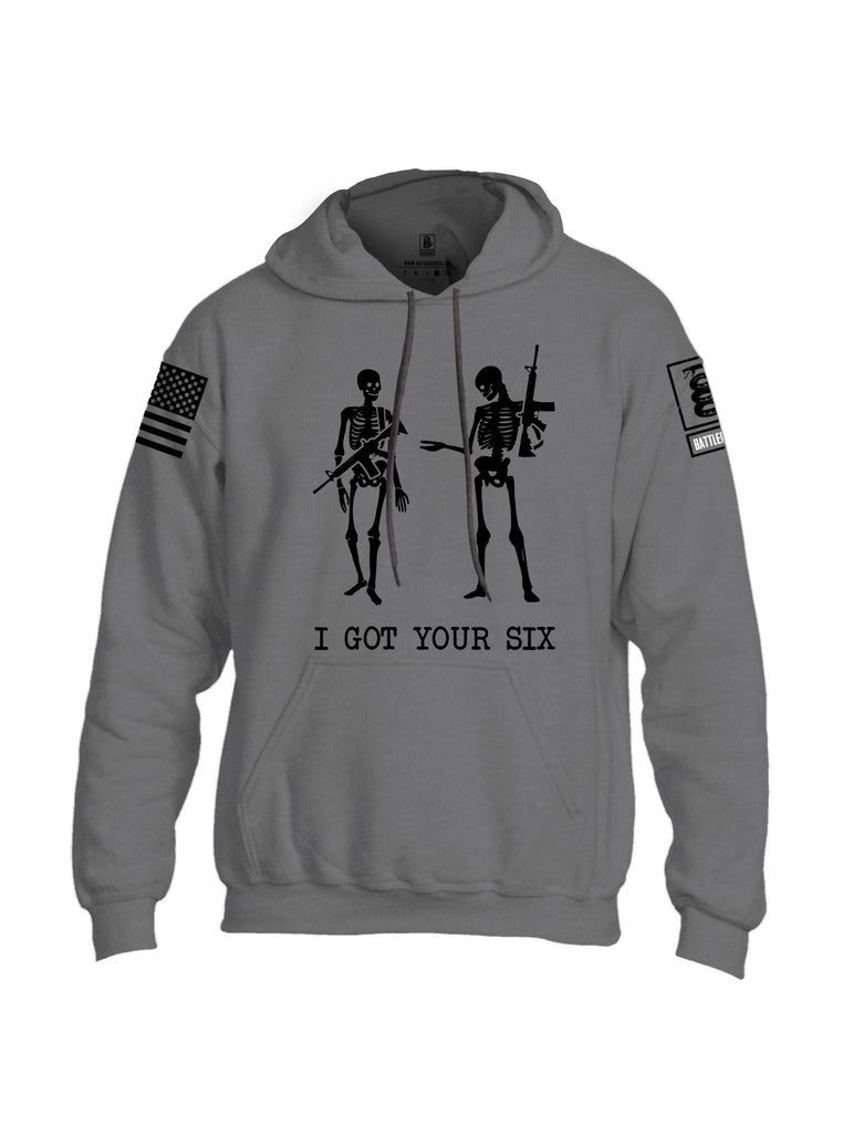 Battleraddle I Got Your Six Skeleton  Black Sleeves Uni Cotton Blended Hoodie With Pockets