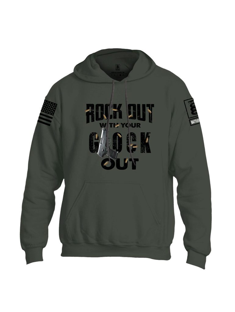 Battleraddle Rock Out With Your Glock Out Black Sleeves Uni Cotton Blended Hoodie With Pockets