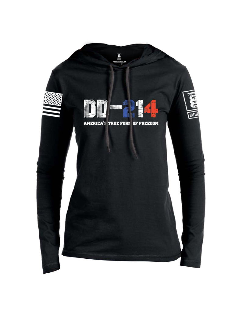 Battleraddle Dd214 Americas True Freedom White Sleeves Women Cotton Thin Cotton Lightweight Hoodie