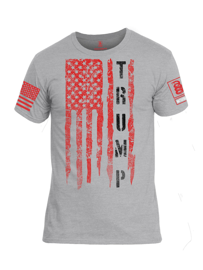 Battleraddle Flag Trump  Red Sleeves Men Cotton Crew Neck T-Shirt