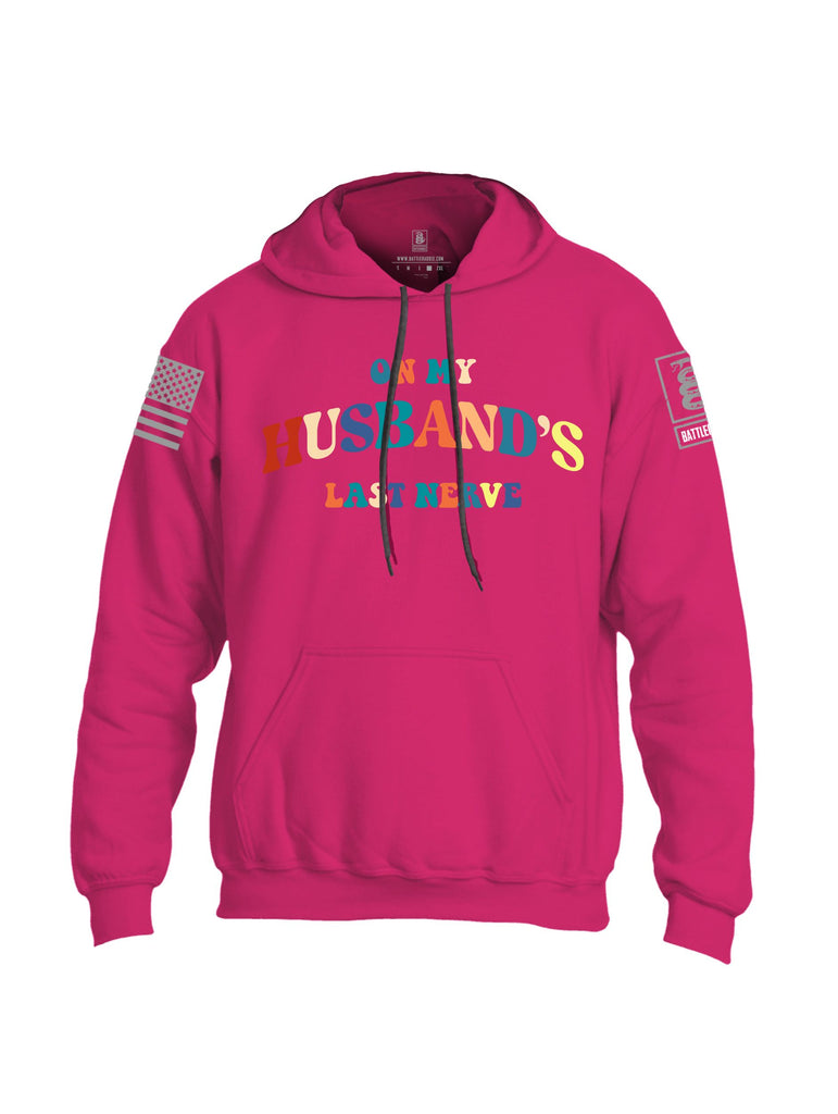Battleraddle On My Husbands Last Nerve  Grey Sleeves Uni Cotton Blended Hoodie With Pockets