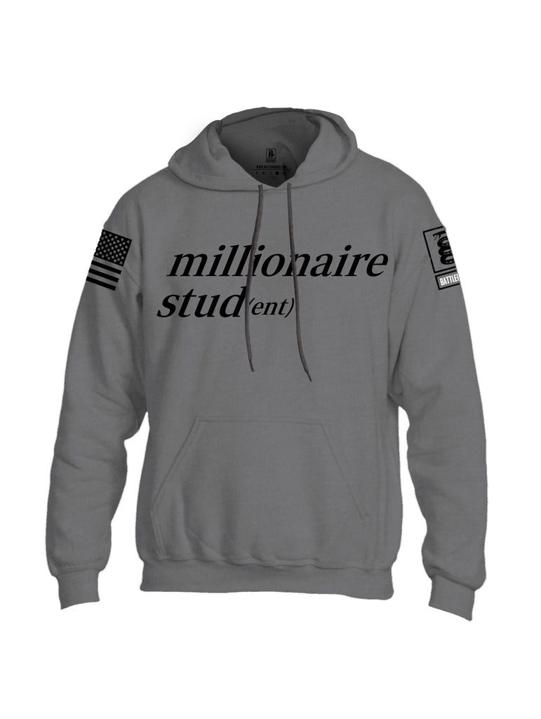 Battleraddle Millionaire Student Black Sleeves Uni Cotton Blended Hoodie With Pockets
