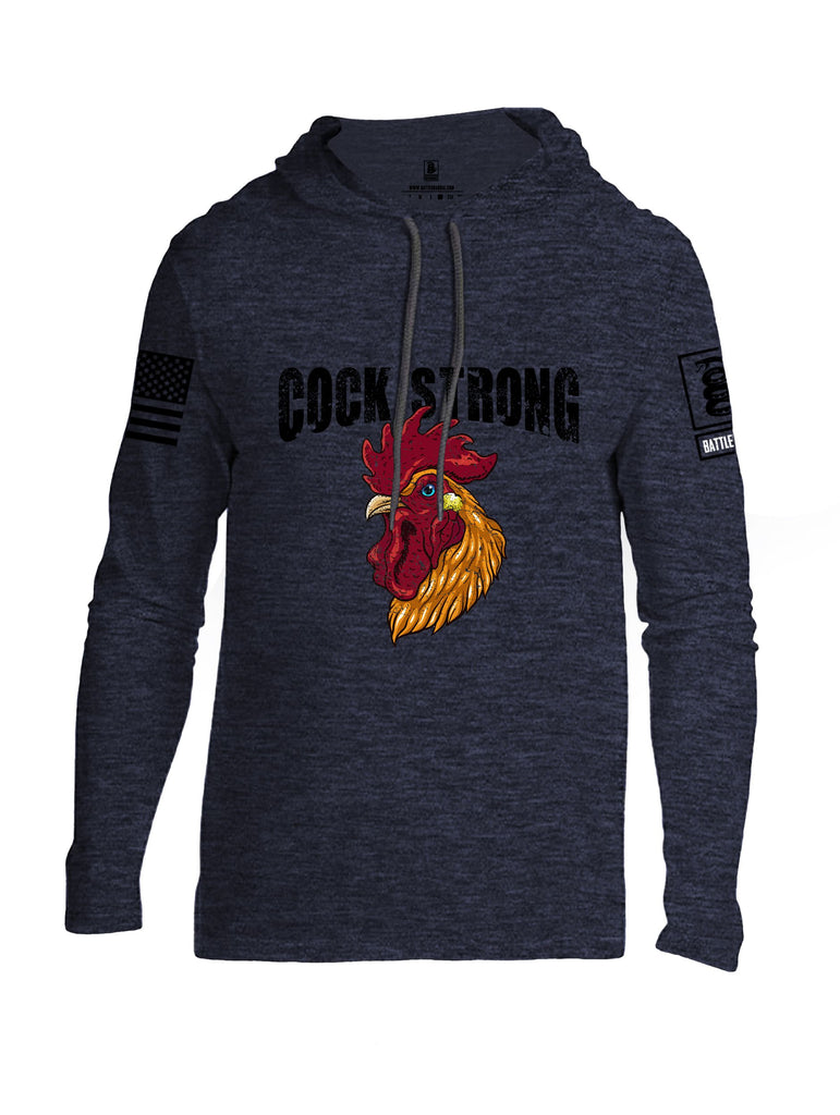 Battleraddle Cock Strong Black Sleeves Men Cotton Thin Cotton Lightweight Hoodie